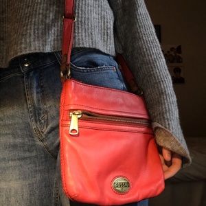 Red Fossil Crossbody Purse